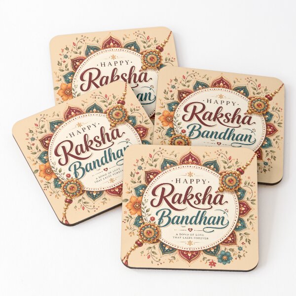 Item preview, Elegant Happy Raksha Bandhan Typography | Floral Mandala Rakhi Design | Indian Festival Gift designed and sold by boutkhilnl.