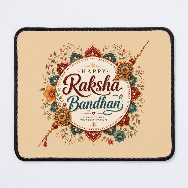 Item preview, Elegant Happy Raksha Bandhan Typography | Floral Mandala Rakhi Design | Indian Festival Gift designed and sold by boutkhilnl.