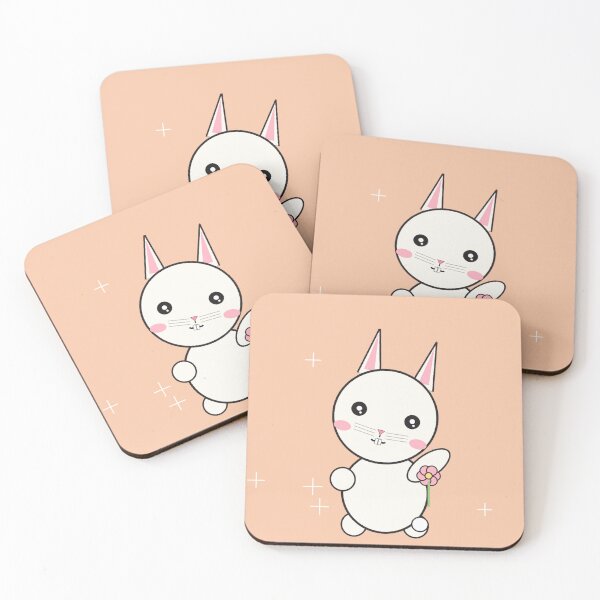 Item preview, Cute Bunny Holding Pink Flower Kawaii designed and sold by WearTheVibe Store.