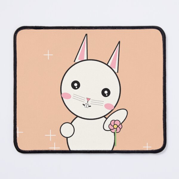 Item preview, Cute Bunny Holding Pink Flower Kawaii designed and sold by WearTheVibe Store.