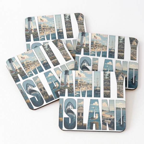 Item preview, Amity Island Vintage Travel Poster Retro Horror Tribute designed and sold by Coldink.