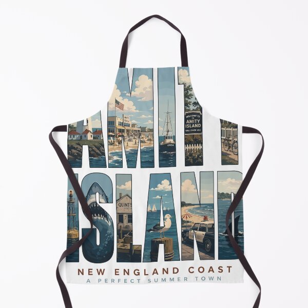 Item preview, Amity Island Vintage Travel Poster Retro Horror Tribute designed and sold by Coldink.