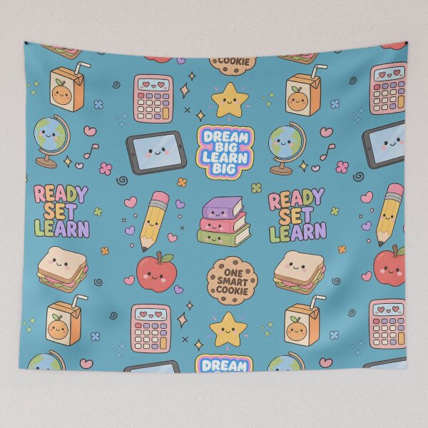 Item preview, Student Studying Cute Collage Pastel Seamless Pattern designed and sold by HowToCanadian.