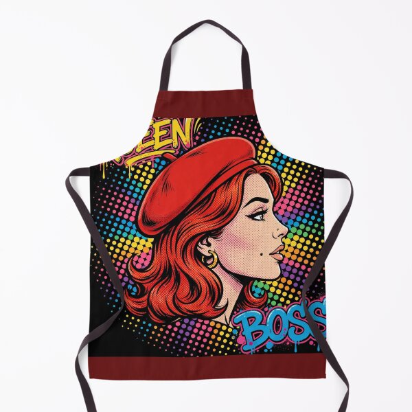 Item preview, QUEEN BOSS Pop Art Girl - Rainbow Halftone Red Beret 1950s designed and sold by MAISON SYLVIE.