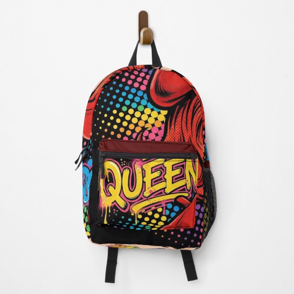 Item preview, QUEEN BOSS Pop Art Girl - Rainbow Halftone Red Beret 1950s designed and sold by MAISON SYLVIE.