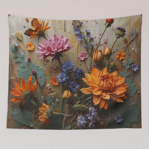 Item preview, 3D Floral Drip – Abstract Botanical Summer Flower Art Print designed and sold by Rewolucja.