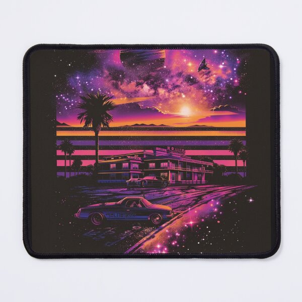 Item preview, space motel vacancy in neon glow designed and sold by RetroWaveArtCo.