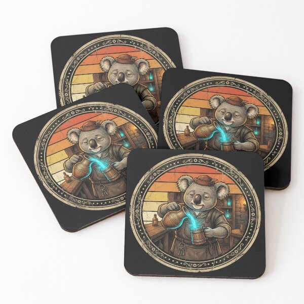 Item preview, Retro Mekoaladieval Innkeeper Koala Vintage Badge designed and sold by DuckOddity.