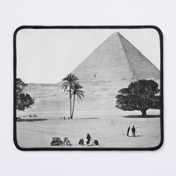 Item preview, 1868 Giza, Pyramids vintage black and white Egyptian landscape fine art black and white photograph by Félix Bonfils designed and sold by Astrid Arkhangelsky.
