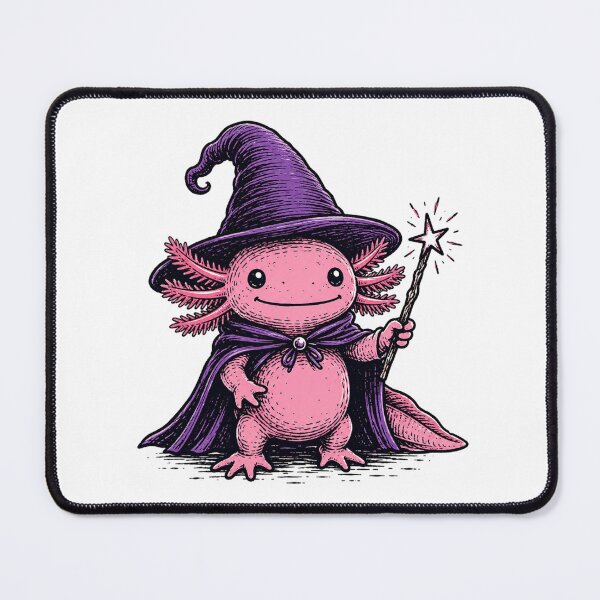 Item preview, Halloween Axolotl Wizard in Purple Hat and Wand Cute Magic Fantasy designed and sold by SOUFIANE1991.