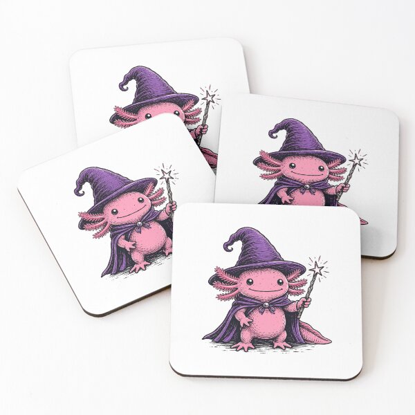 Item preview,   Halloween Axolotl  Wizard in Purple Hat and Wand Cute Magic Fantasy designed and sold by SOUFIANE1991.