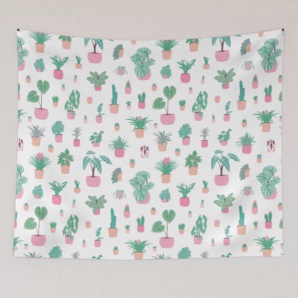 Item preview, Cute Houseplants Pink and Green designed and sold by SuperCuteItems2.