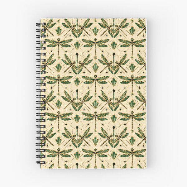 Item preview, Dragonfly Art Deco Emerald Gold Seamless Pattern designed and sold by Inkworksbyshery.