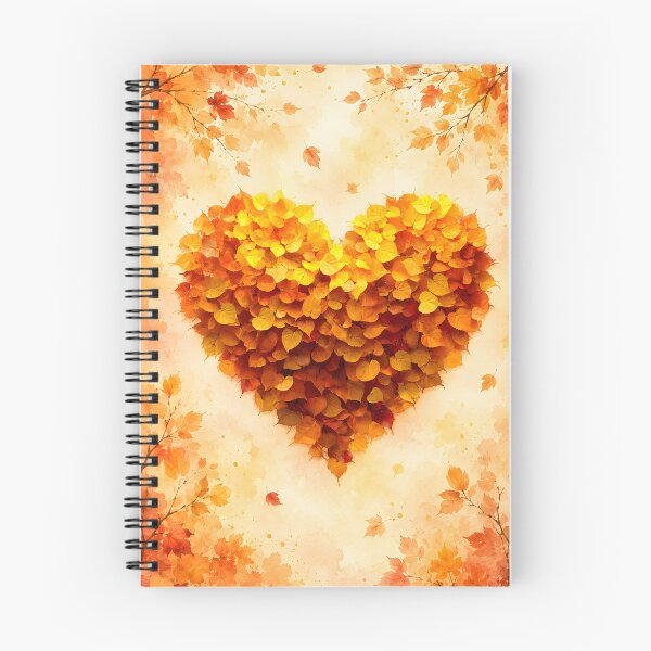 Item preview, Hearts 51 - Golden Autumn Leaves Watercolor Heart Art designed and sold by NikaNavi.