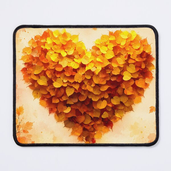 Item preview, Hearts 51 - Golden Autumn Leaves Watercolor Heart Art designed and sold by NikaNavi.