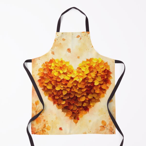 Item preview, Hearts 51 - Golden Autumn Leaves Watercolor Heart Art designed and sold by NikaNavi.
