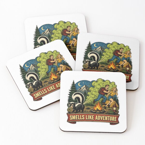 Item preview, Funny Skunk Camping Attack - Retro Camping Humor designed and sold by RareVisuals.