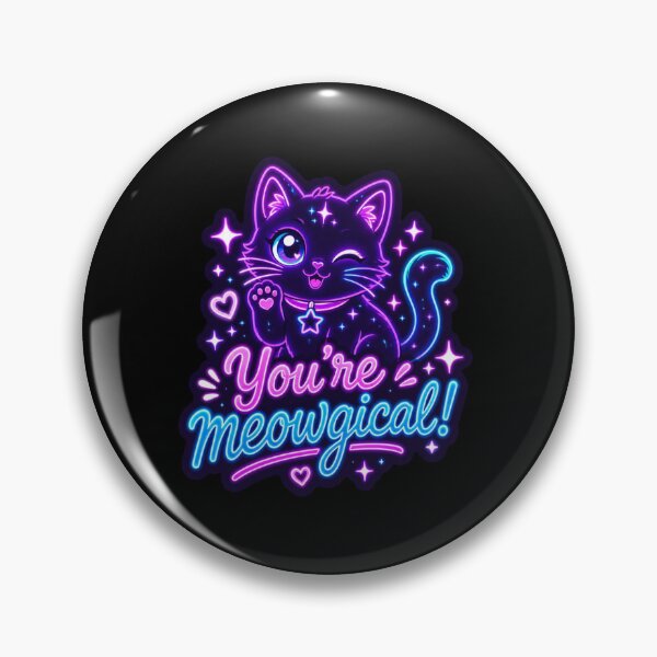 Item preview, Meowgical Cat – Neon Pun Sticker designed and sold by Cerys-GS.