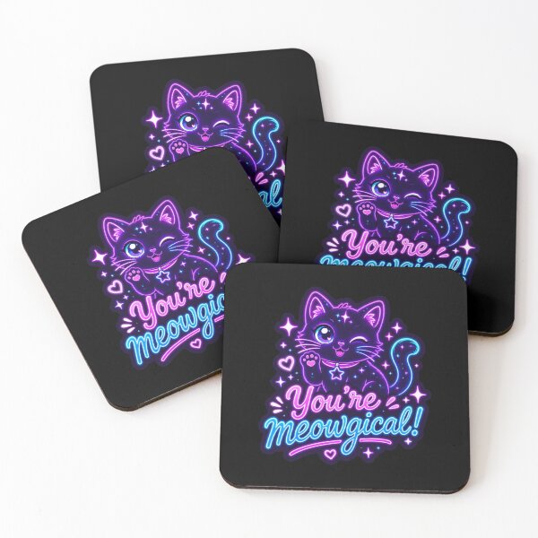 Item preview, Meowgical Cat – Neon Pun Sticker designed and sold by Cerys-GS.