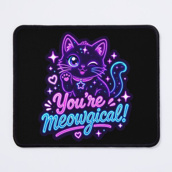 Item preview, Meowgical Cat – Neon Pun Sticker designed and sold by Cerys-GS.