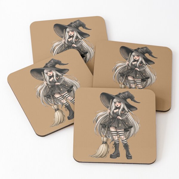 Item preview, Halloween Witch with Broom Cute Gothic Witch Girl Spooky Season Dark Fantasy PNG designed and sold by MythicMood.