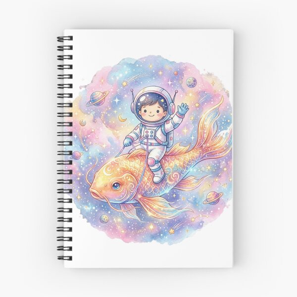 Item preview, Astronaut Riding a Magical Koi Fish Through Space Watercolor Art designed and sold by RoyArt0.