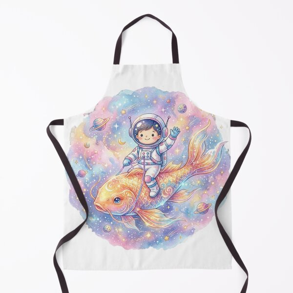Item preview, Astronaut Riding a Magical Koi Fish Through Space Watercolor Art designed and sold by RoyArt0.