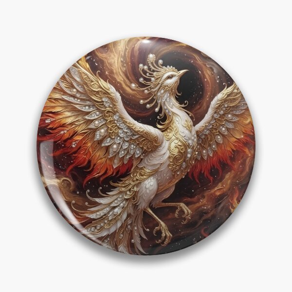 Item preview, Majestic Phoenix Rising in Flames Aesthetic Art | Luxury White & Gold designed and sold by Zelis craft.