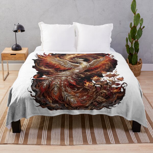 Item preview, Majestic Phoenix Rising in Flames Aesthetic Art | Luxury White & Gold designed and sold by Zahho.