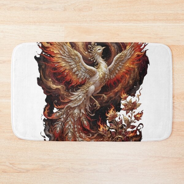 Item preview, Majestic Phoenix Rising in Flames Aesthetic Art | Luxury White & Gold designed and sold by Zelis craft.