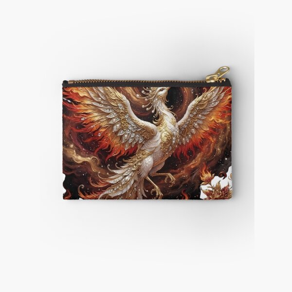 Item preview, Majestic Phoenix Rising in Flames Aesthetic Art | Luxury White & Gold designed and sold by Zelis craft.