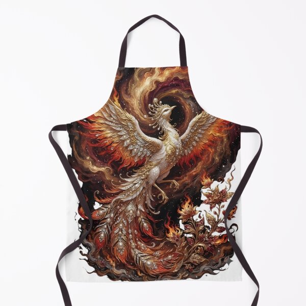 Item preview, Majestic Phoenix Rising in Flames Aesthetic Art | Luxury White & Gold designed and sold by Zelis craft.