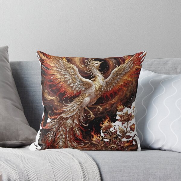 Item preview, Majestic Phoenix Rising in Flames Aesthetic Art | Luxury White & Gold designed and sold by Zahho.