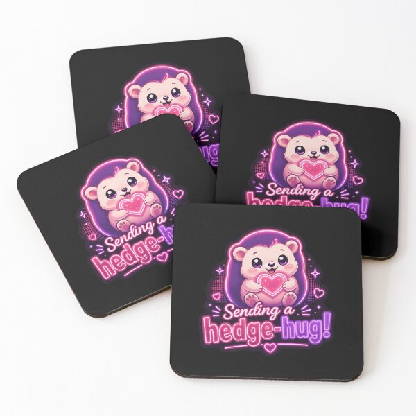 Item preview, Hedge‑Hug Hedgehog – Neon Pun Sticker designed and sold by Cerys-GS.