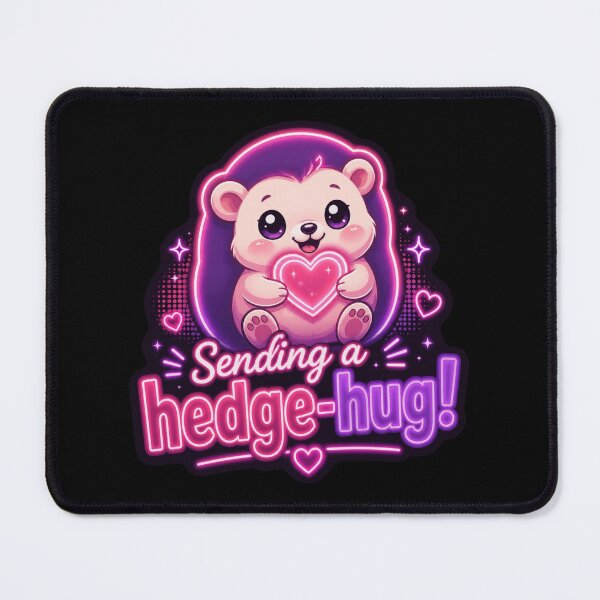 Item preview, Hedge‑Hug Hedgehog – Neon Pun Sticker designed and sold by Cerys-GS.