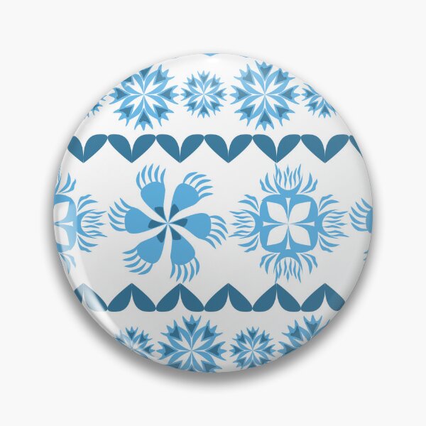 Item preview, Blue Ornamental Floral Tile Border Seamless Pattern with Geometric Folk Art Design designed and sold by Ei-Ei.