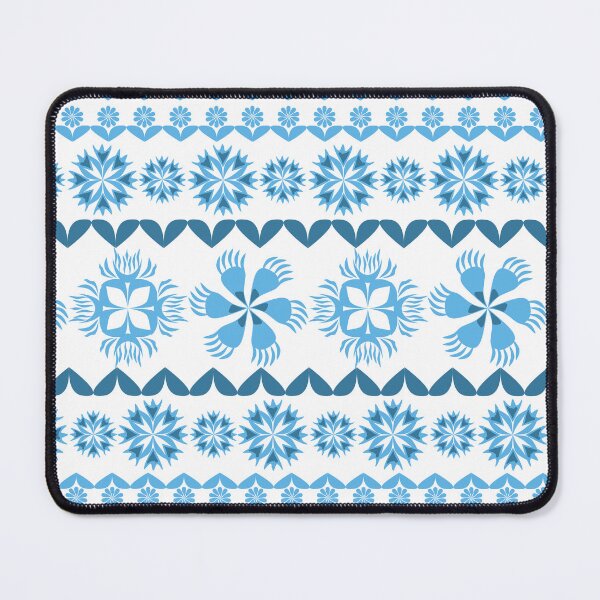 Item preview, Blue Ornamental Floral Tile Border Seamless Pattern with Geometric Folk Art Design designed and sold by Ei-Ei.