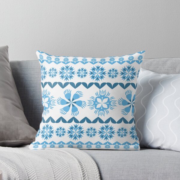 Item preview, Blue Ornamental Floral Tile Border Seamless Pattern with Geometric Folk Art Design designed and sold by Ei-Ei.