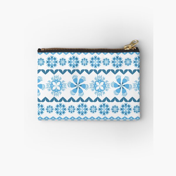 Item preview, Blue Ornamental Floral Tile Border Seamless Pattern with Geometric Folk Art Design designed and sold by Ei-Ei.