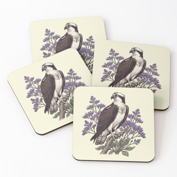 Item preview, Lavender Floral Osprey Coastal Wildlife Design designed and sold by BirdsnStuff.