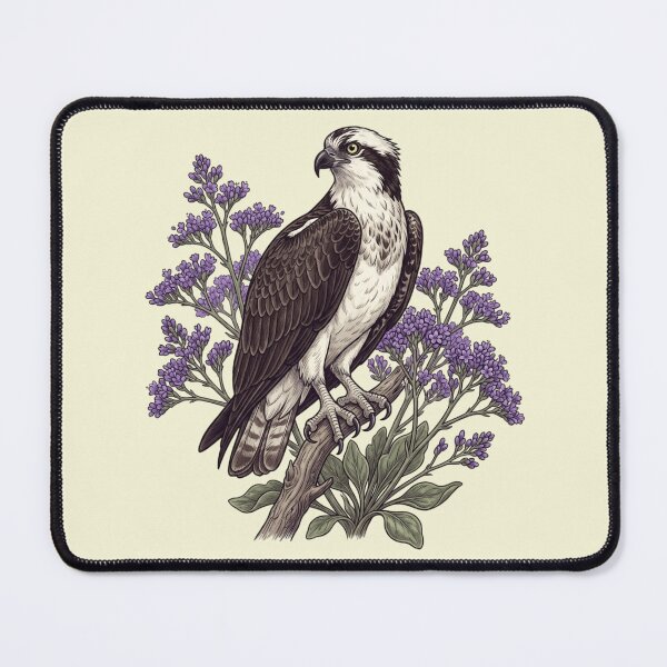 Item preview, Lavender Floral Osprey Coastal Wildlife Design designed and sold by BirdsnStuff.
