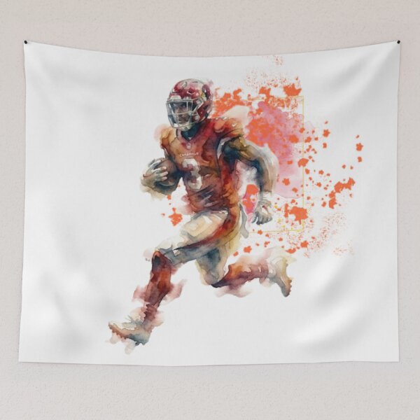 Item preview, Dynamic American Football Runner Watercolor Painting designed and sold by Turnersports.