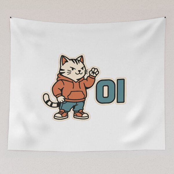 Item preview, Oi Cool Street Cat In Hoodie designed and sold by a575642903.