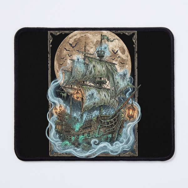 Item preview, Ghost Pirate Ship Moonlit Sea designed and sold by Roy & Tiffany.