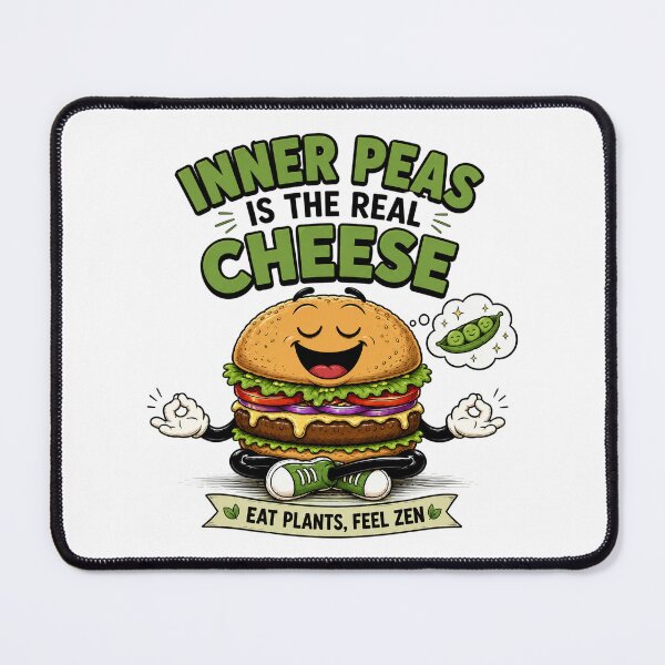 Item preview, Inner Peas Is the Real Cheese Funny Vegan Burger Design. designed and sold by The-T-In-Retro.