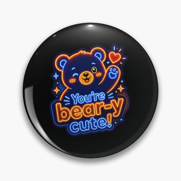 Item preview, Bear‑y Cute Bear – Neon Pun Sticker designed and sold by Cerys-GS.