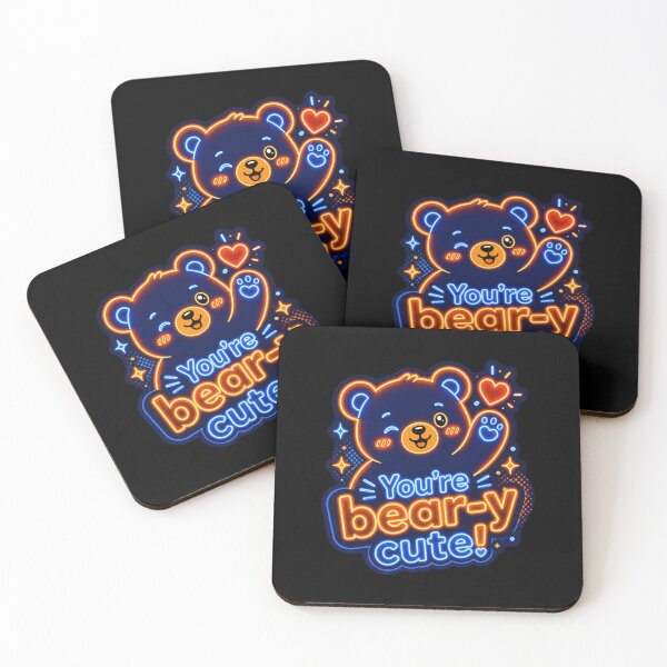 Item preview, Bear‑y Cute Bear – Neon Pun Sticker designed and sold by Cerys-GS.