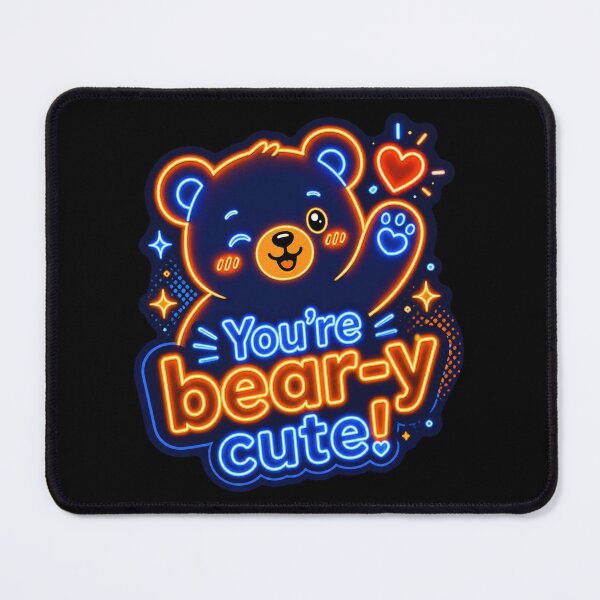 Item preview, Bear‑y Cute Bear – Neon Pun Sticker designed and sold by Cerys-GS.