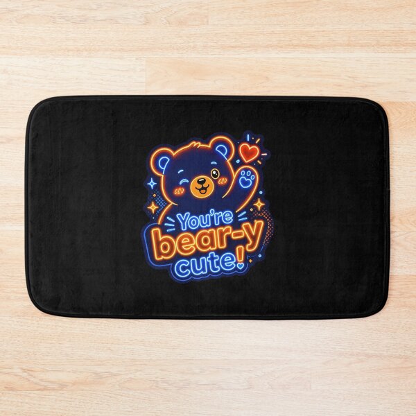 Item preview, Bear‑y Cute Bear – Neon Pun Sticker designed and sold by Cerys-GS.