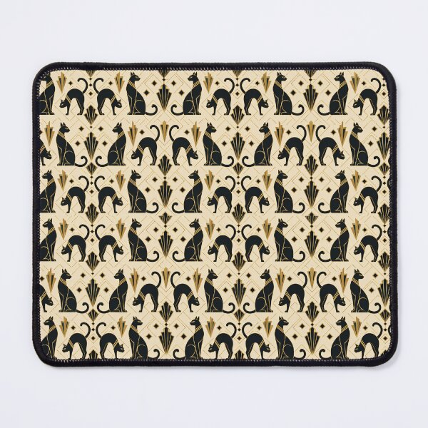 Item preview, Cat Silhouette Art Deco Black Gold Seamless Pattern designed and sold by Inkworksbyshery.